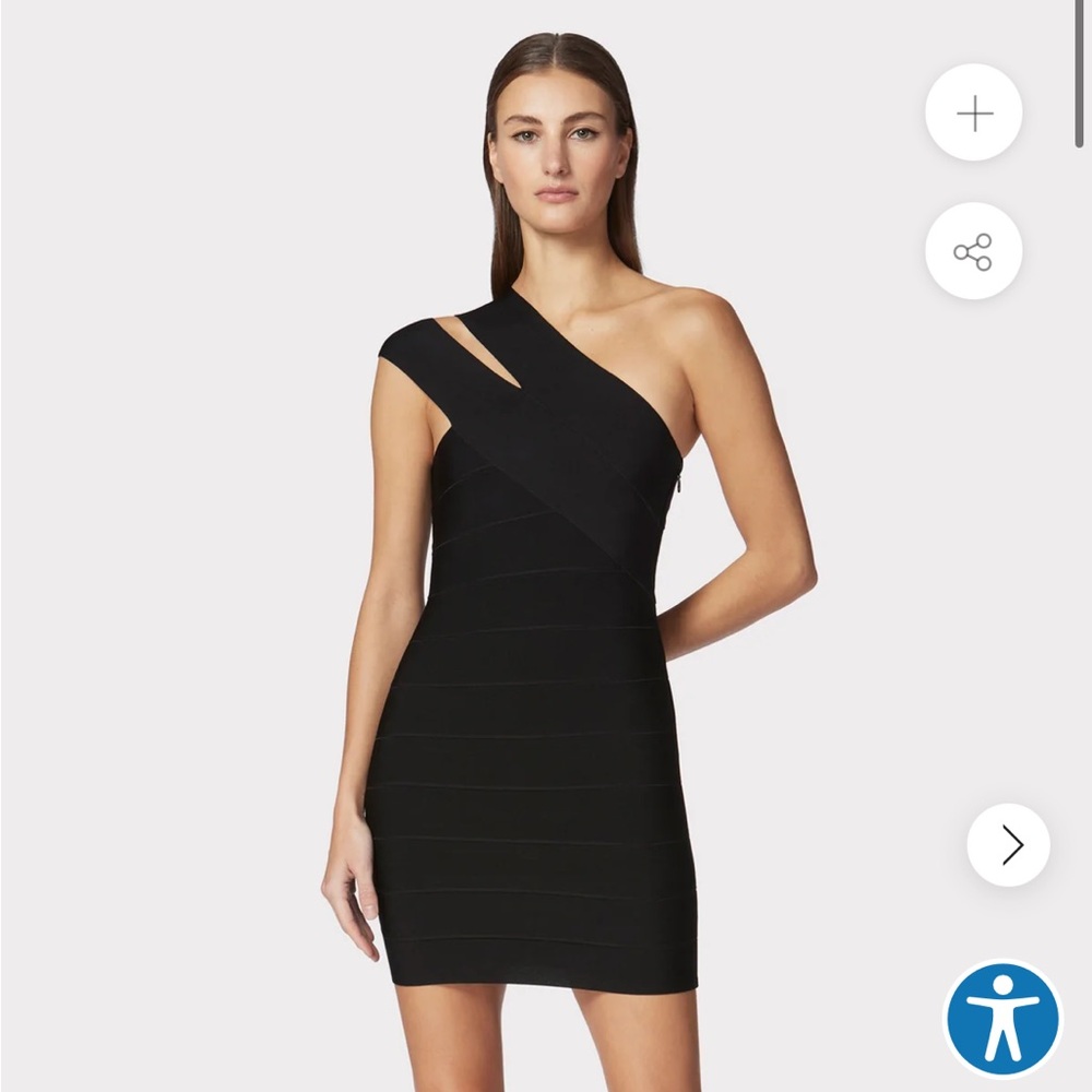 Herve Leger Icon One Shoulder Mini Dress